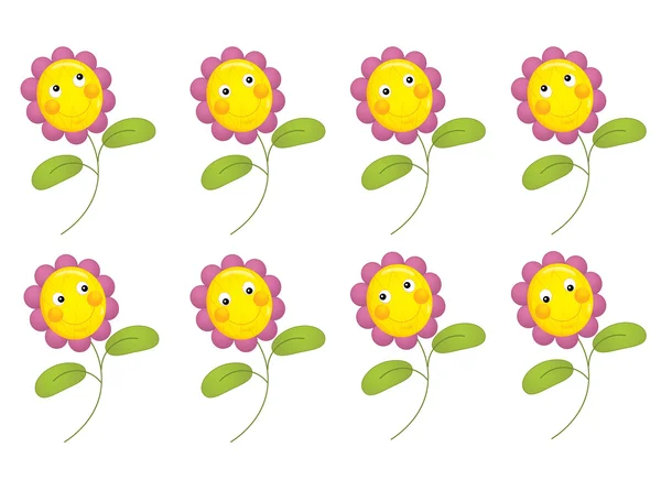 Cartoon bloemen geïsoleerd — Stockfoto