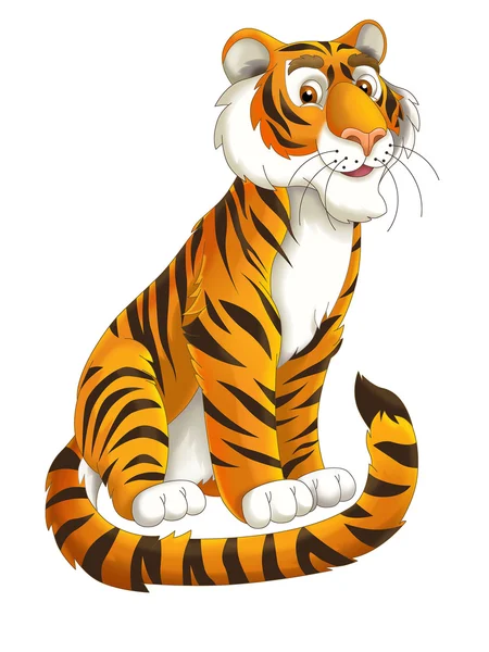 Tigre de dibujos animados - ilustración para los niños —  Fotos de Stock