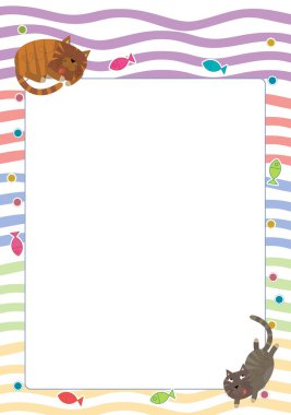 Cute cats Frame illustration clipart