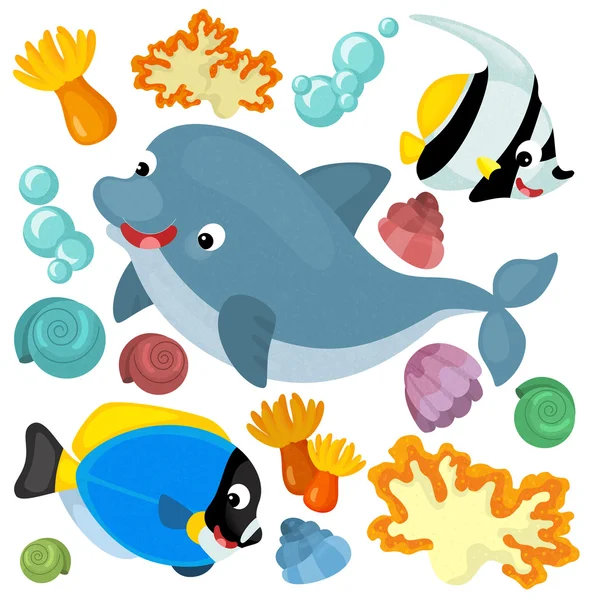 Elementos marinhos e animais — Fotografia de Stock