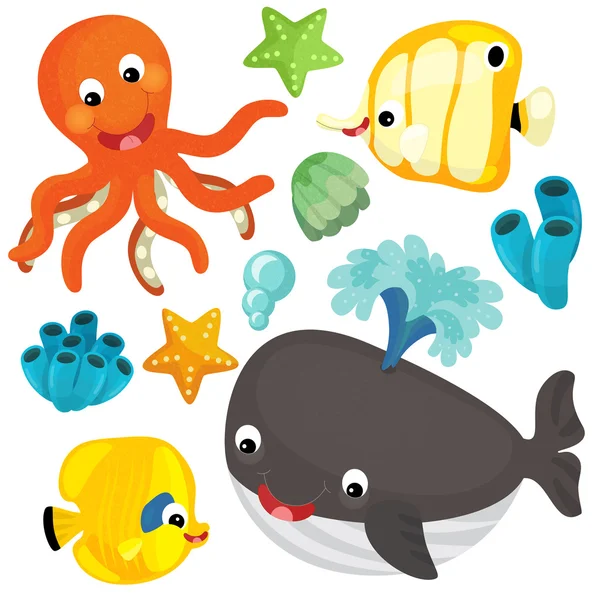 Sea  animals  illustration — Stock Photo, Image