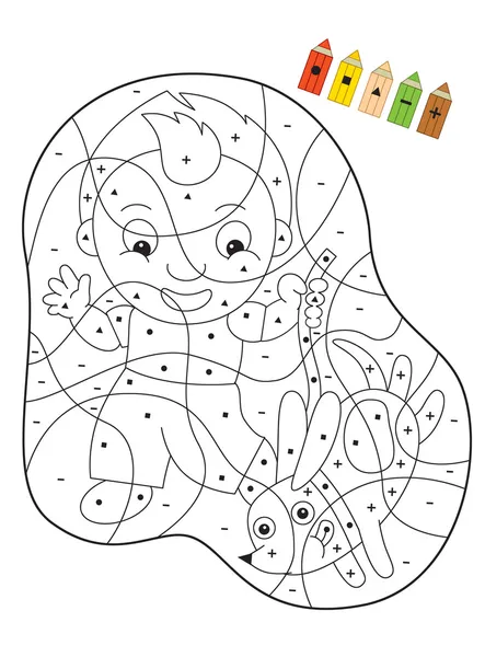 Exercise for children - coloring page — Stock Photo, Image