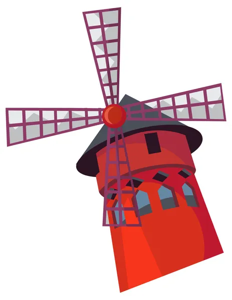 Cartoon architecture - windmill — Stock Photo, Image