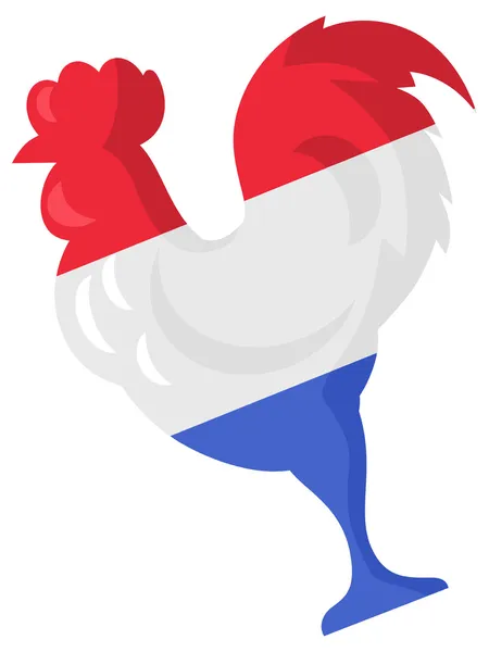 Cartoon flag - french rooster — Stock Photo, Image