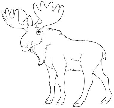 Karikatür hayvan - vahşi moose