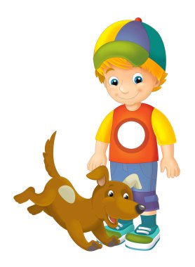 çizgi film çocuk ve köpek