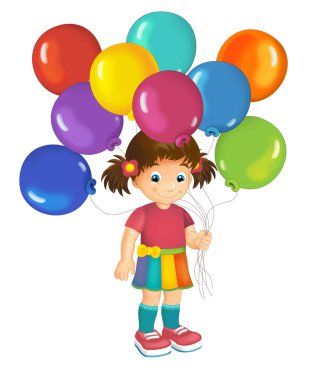 çizgi film çocuk balon