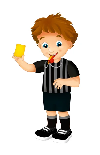 Arbitro bambino cartone animato — Foto Stock