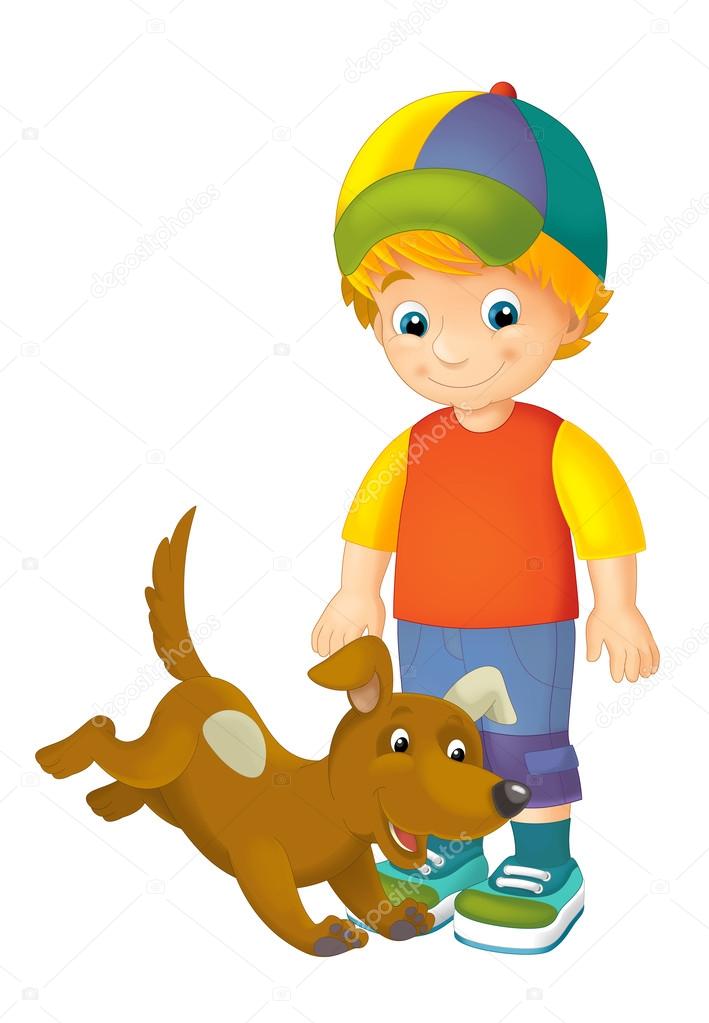 Chien Et Enfant Dessin Animé Photographie Agaes8080