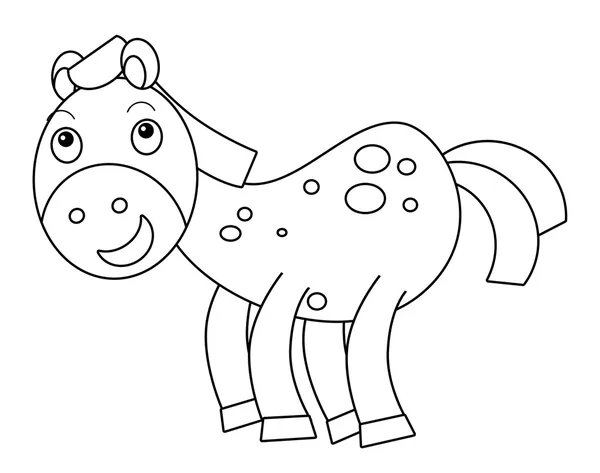 Cavalo dos desenhos animados - página para colorir — Fotografia de Stock