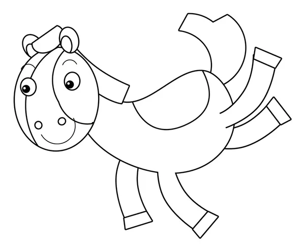 Мультфильм о лошади - страница раскраски — стоковое фото