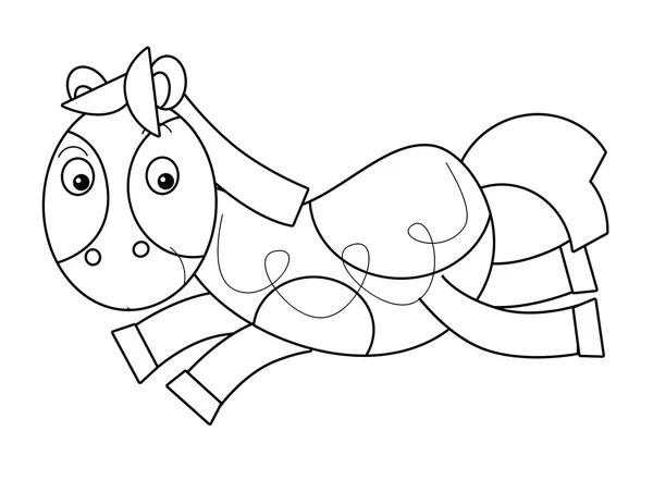 Cavalo dos desenhos animados - página para colorir — Fotografia de Stock