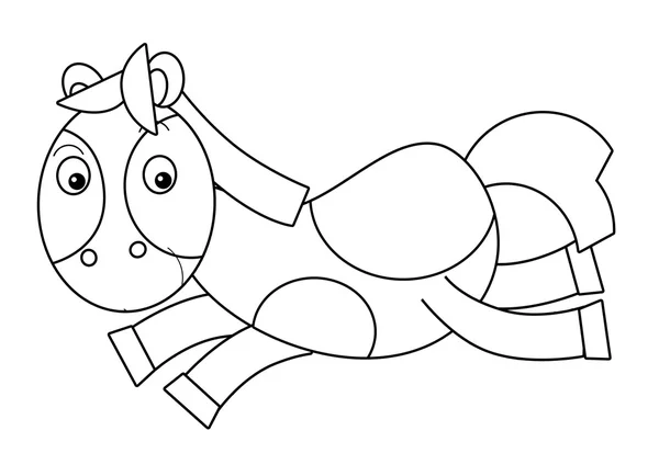 Cavallo dei cartoni animati - colorazione pagina — Foto Stock