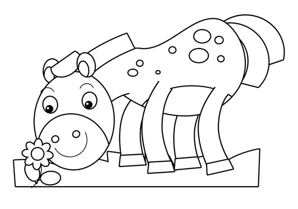 Cartoon horse - coloring page — Stock Photo, Image