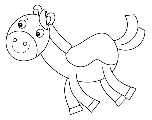 Cartoon horse - coloring page — Stock Photo, Image