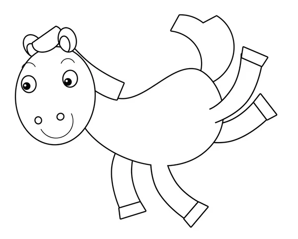 Cartoon paard - kleurplaten pagina — Stockfoto