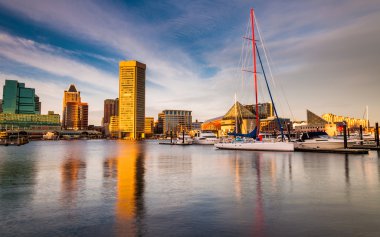 akşam ışığı iç liman, baltimore, maryland