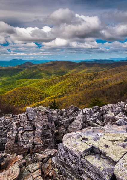 Vista desde la cumbre cubierta de rocas de Blackrock en Shenandoah — Foto de Stock