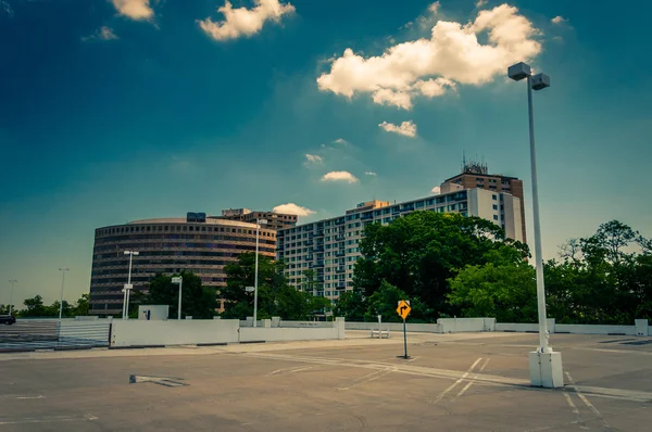 View of highrises from the top of the parking garage in Towson T — Stock Photo, Image
