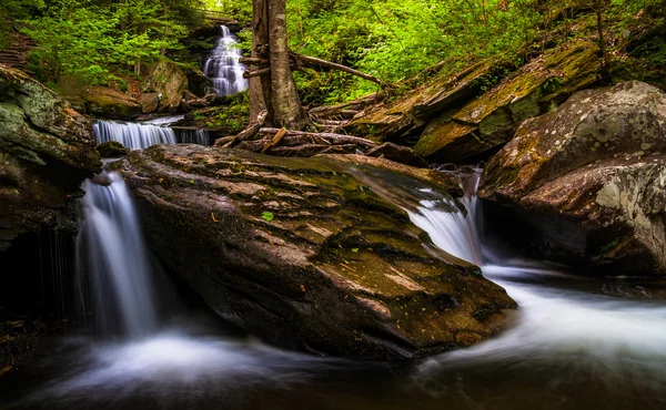 Ozon padá a kaskády na kuchyni creek, v glen leigh, ricket — Stock fotografie