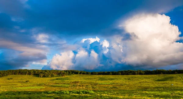 Nuvens de noite bonitas sobre Big Meadows em Shenandoah National — Fotografia de Stock