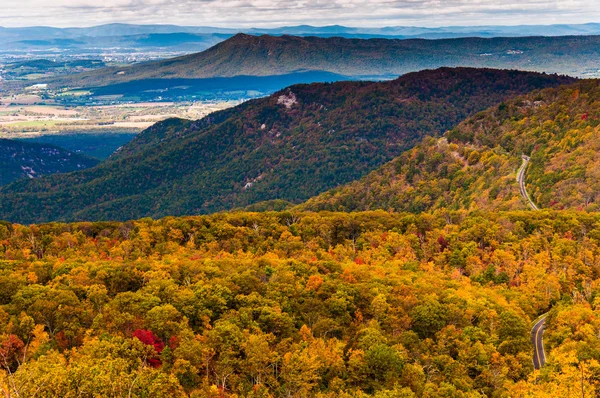 Høstutsikt over Appalachene fra Loftfjellet, Shenandoah N – stockfoto