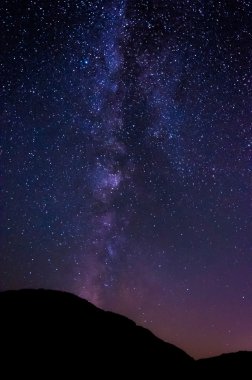 Samanyolu gece taşlı erkek dağ, shenandoah üzerinden na