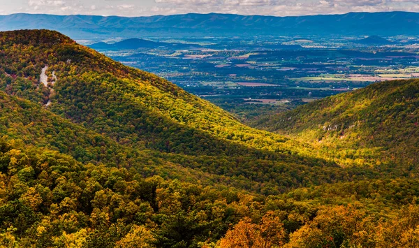 Tidligt efterår udsigt over Shenandoah Valley, set fra Skyline Dr - Stock-foto