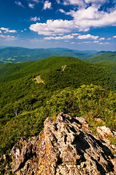 Summer view of the Blue Ridge Mountains from Little Stony Man, a — Stock Photo, Image