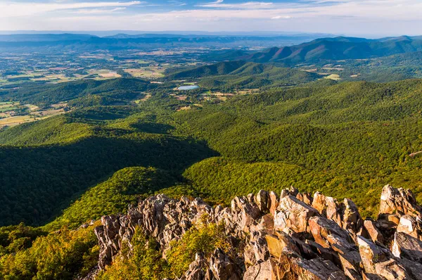 Pohled na údolí shenandoah od kamenité muž hory, spolu — Stock fotografie