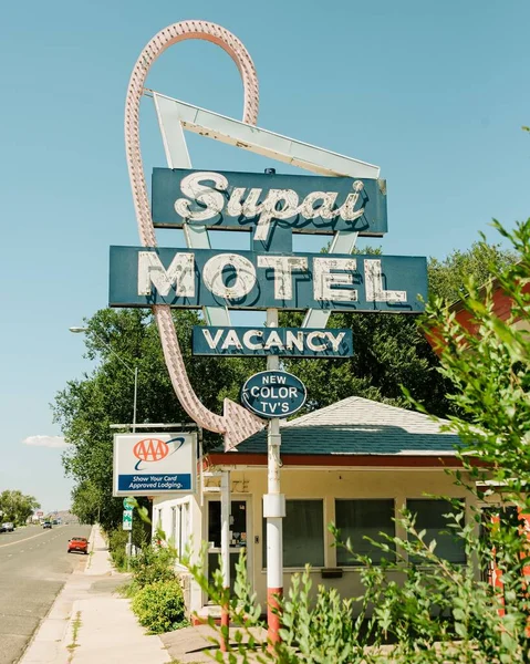 Panneau Vintage Supai Motel Sur Route Seligman Arizona — Photo