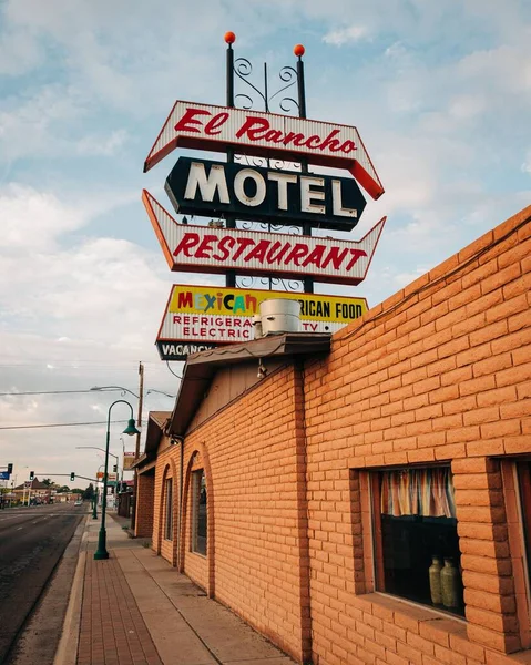 Firma Del Motel Rancho Ruta Centro Holbrook Arizona — Foto de Stock