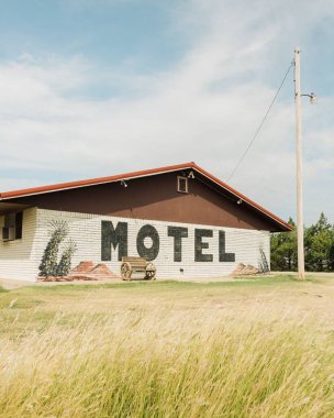 Alanreed Seyahat Merkezi 'ndeki Motel, Alanreed, Texas' ta 66.
