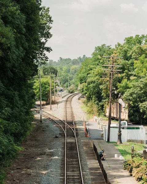 Utsikt Över Järnvägsspår Staunton Shenandoah Valley Virginia — Stockfoto