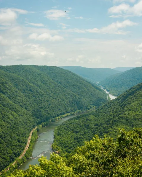 Vista Desde Grandview Parque Nacional New River Gorge Virginia Occidental — Foto de Stock