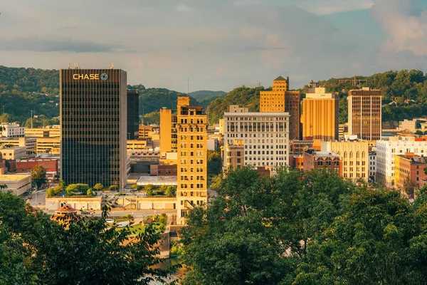 Charleston Skyline Sunrise Carriage Trail Charleston West Virginia — Stockfoto