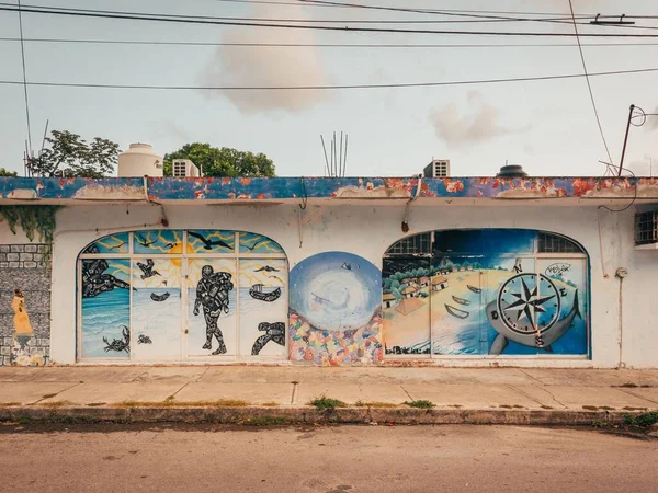 Τέχνη Του Δρόμου Στο Κέντρο Του Κανκούν Quintana Roo Μεξικό — Φωτογραφία Αρχείου