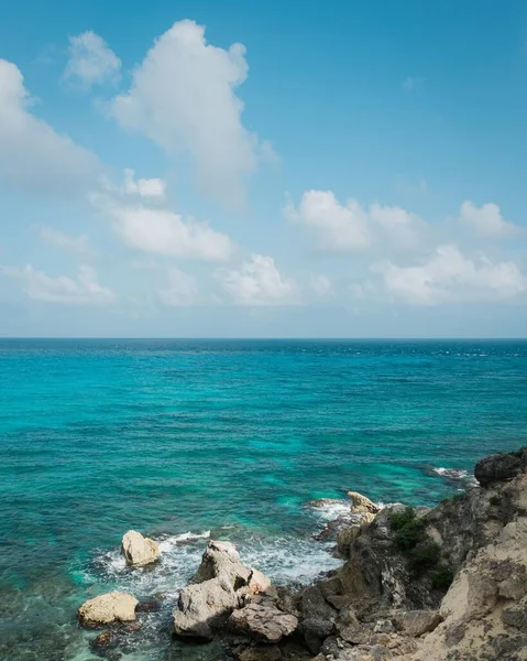 View Rocky Coast Cliffs Punta Sur Isla Mujeres Mexico — Stock Photo, Image