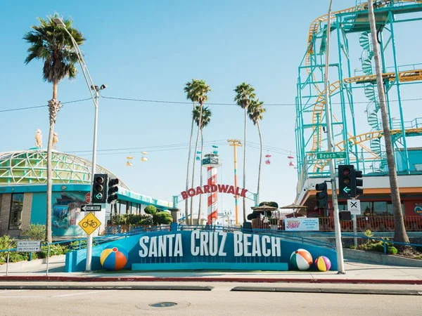Señal Playa Paseo Marítimo Santa Cruz Santa Cruz California —  Fotos de Stock