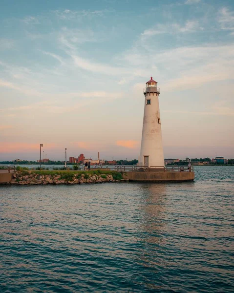 Farol Milliken State Park Detroit Michigan — Fotografia de Stock