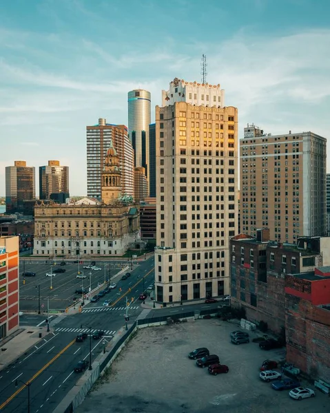 Vista Del Paisaje Urbano Del Centro Detroit Michigan — Foto de Stock