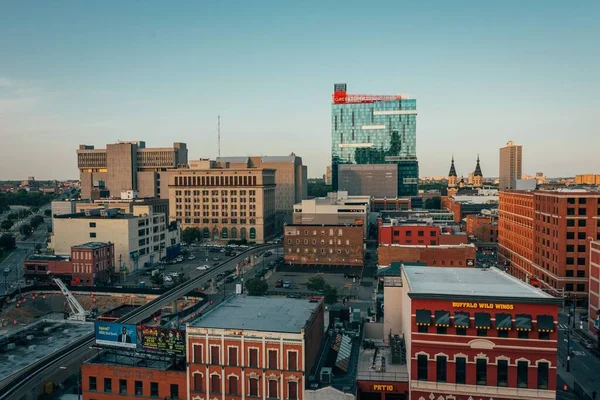 Vista Del Paisaje Urbano Del Centro Detroit Michigan — Foto de Stock