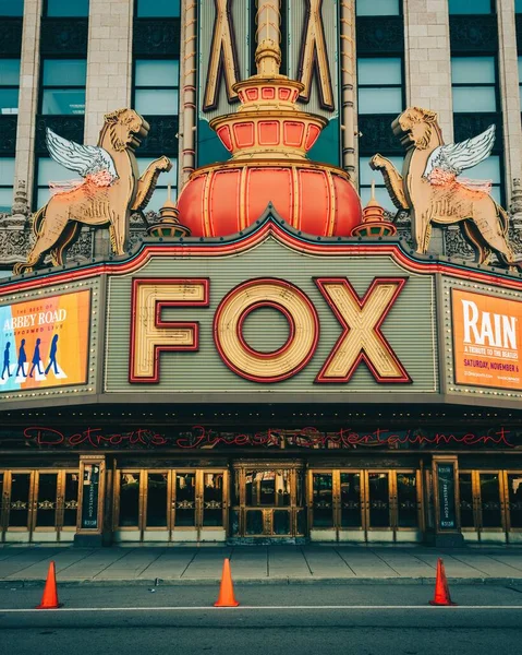 Fox Tiyatrosu Detroit Michigan Şehir Merkezinde — Stok fotoğraf