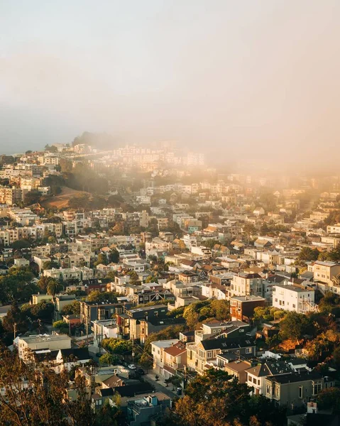 Misty Utsikt Från Corona Heights Park San Francisco Kalifornien — Stockfoto