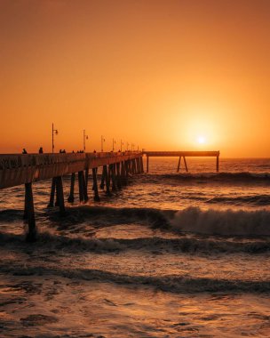 Sunset over the pier in Pacifica, near San Francisco, California