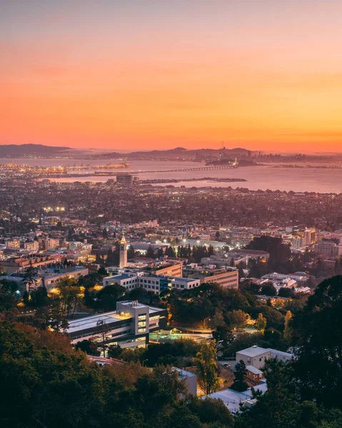 Vista Del Atardecer Sobre Berkeley California — Foto de Stock