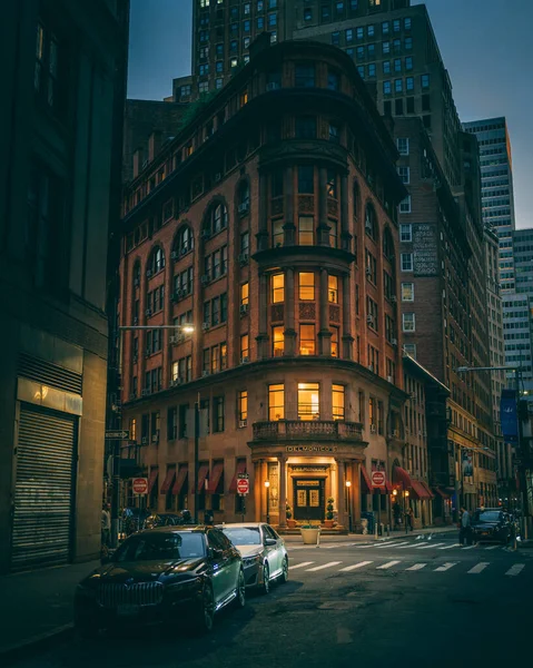 Delmonicos Night Financial District — Zdjęcie stockowe