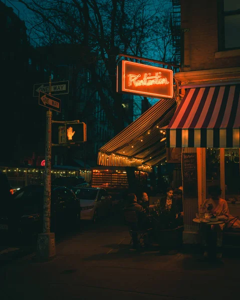 Неоновый Знак Ринтинтина Ночью Нолите Манхэттен Нью Йорк — стоковое фото
