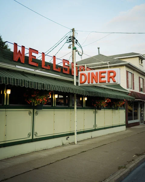 Panneau Vintage Wellsboro Diner Wellsboro Pennsylvanie — Photo