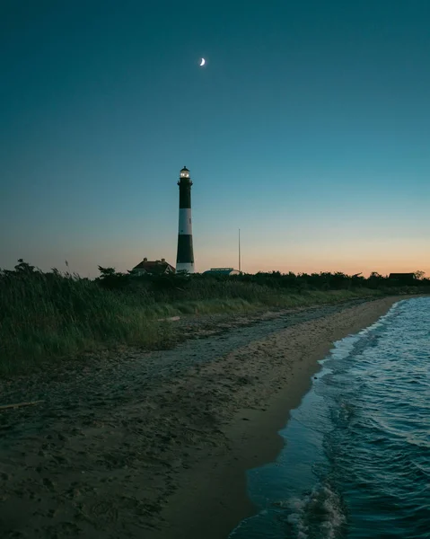 View of Fire Island Lighthouse at sunset, Fire Island, New York